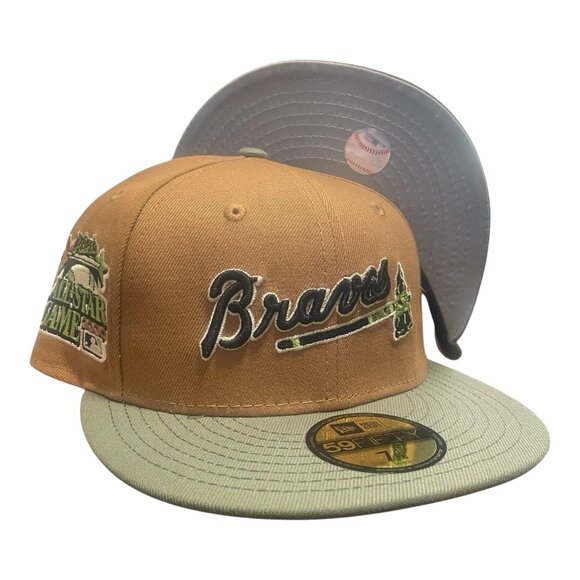 New Era x TBG Atlanta Braves Script 59FIFTY Fitted Hat - Picture 1 of 5